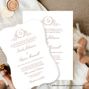 Elegant Formal Monogram Terracotta Wedding Invitation