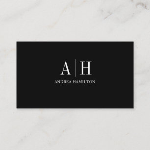 Elegant Formal Professional Two Monogram Business  Card