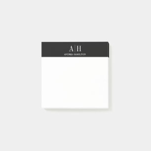 Elegant Formal Professional Two Monogram Post-it N Notes