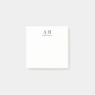Elegant Formal Professional Two Monogram Post-it Notes