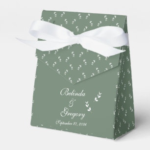 Elegant Formal Sage Olive Green Script Wedding Favour Box