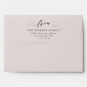Elegant formal script wedding blush pink envelope