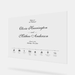 Elegant Formal Script Wedding Timeline Welcome Acrylic Sign