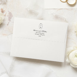Elegant Formal Script with Geometric Monogram Envelope