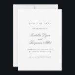 Elegant Formal Simple Grey Non Photo Wedding Save The Date<br><div class="desc">Elegant save the date card with traditional wording.  Your names are in grey calligraphy and your details are in a serif font,  over a white background.  This classic design is perfect for a formal,  black tie wedding.</div>