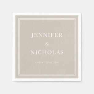 Elegant Formal Taupe Wedding Napkin