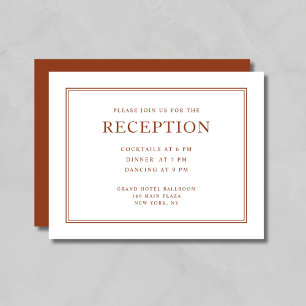 Elegant Formal Terracotta Wedding Reception Enclosure Card