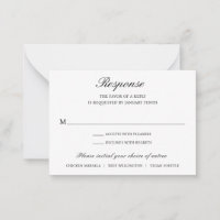 Elegant Formal Traditional Wedding Mini RSVP Card