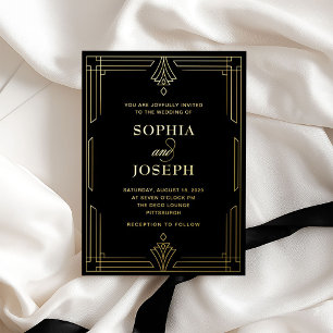 Elegant Formal Wedding Black and Gold