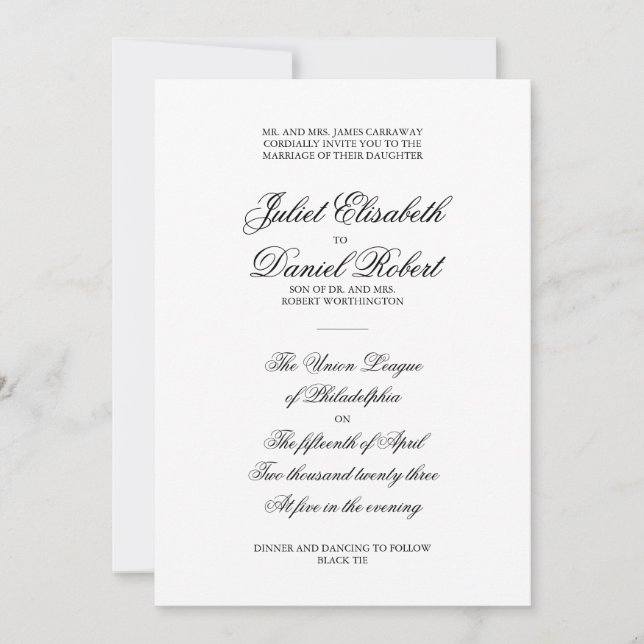 Elegant Formal Wedding Invitation (Front)