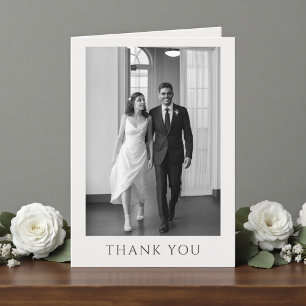 Elegant Formal Wedding Photo Monogram Thank You
