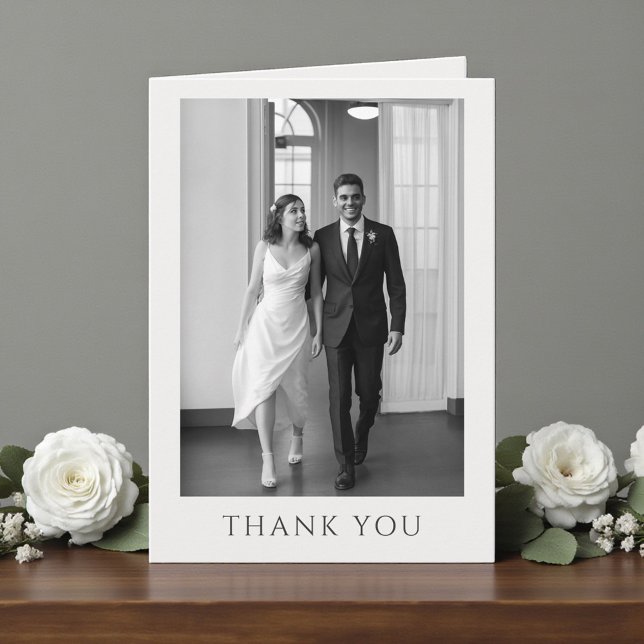 Elegant Formal Wedding Photo Monogram Thank You (Creator Uploaded)
