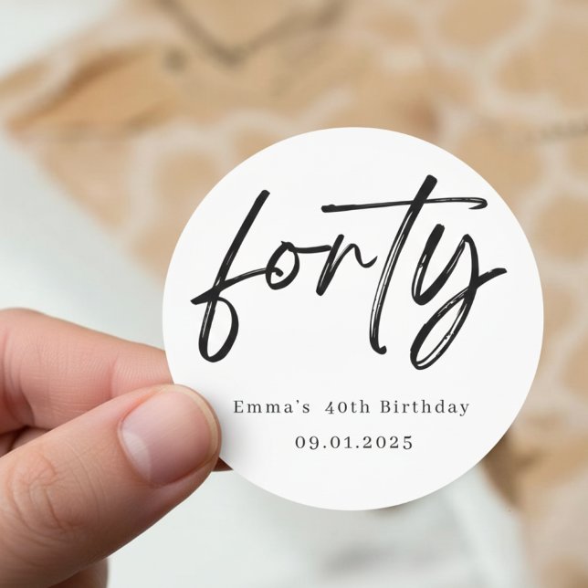 Elegant Forty Birthday Party Stickers (Creator Uploaded)