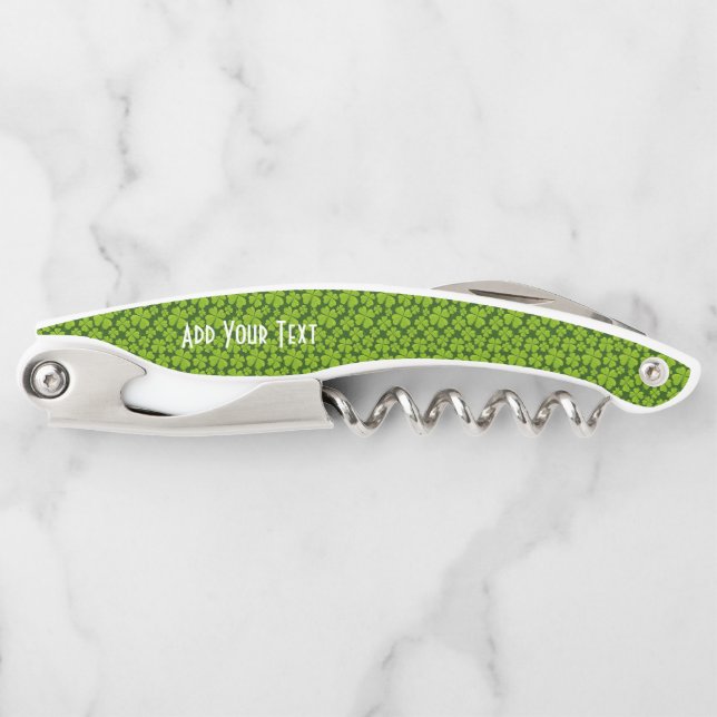Elegant Four Leaf Clover Floral Corkscrew (Front)