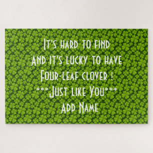 Elegant Four Leaf Clover Floral Jigsaw Puzzle
