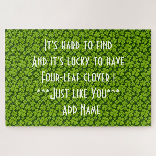 Elegant Four Leaf Clover Floral Jigsaw Puzzle (Horizontal)