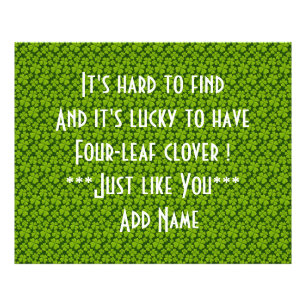 Elegant Four Leaf Clover Floral Photo Print