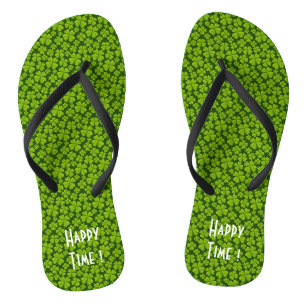 Elegant Four Leaf Clover Floral Thongs