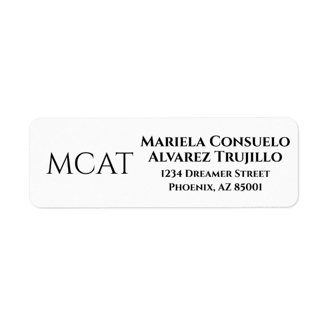 Elegant Four Letter Monogram Return Address  Label (Front)
