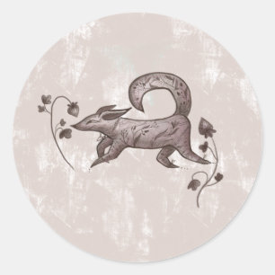 elegant fox classic round sticker