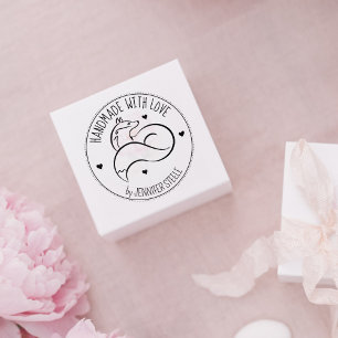 Elegant Fox, Custom Handmade With Love, Rubber Stamp
