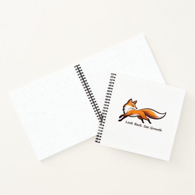 Elegant Fox "Look Back. See Growth." Motivational  Notebook (Inside)
