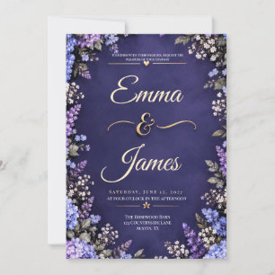 Elegant Fox & Wildflower Wedding Invitation