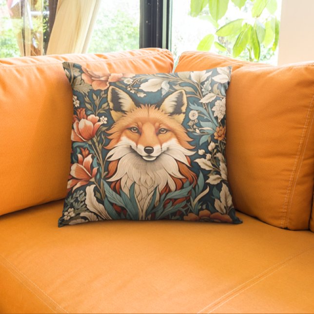 Elegant Fox William Morris Inspired Floral Cushion (Creator Uploaded)
