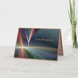 Elegant Fractal Pastel Rainbow Colour Design Card