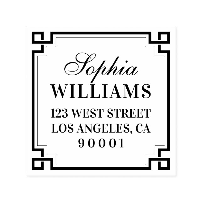 Elegant Frame Address Label Self Inking Stamp (Design)
