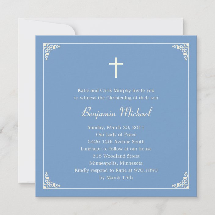 Elegant Frame Baptism/Christening Invitation | Zazzle.com.au