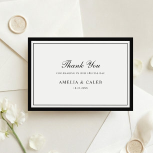 Elegant Frame Border Classic Wedding Thank You Card
