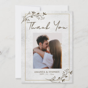 Elegant Frame Couple Photo Thank You Card