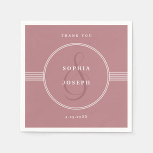 Elegant Frame Dusty Rose Wedding Napkin