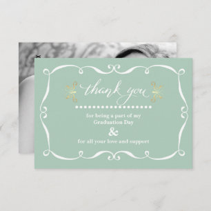 Elegant Frame Graduation Thank You Photo Card
