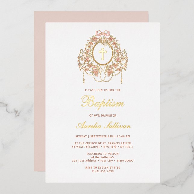 Elegant Frame Holy Cross Baptism (Front/Back)