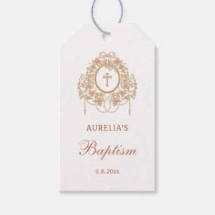 Elegant Frame Holy Cross Baptism Gift Tags
