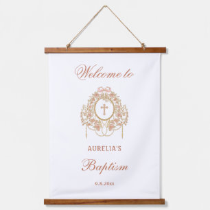 Elegant Frame Holy Cross Baptism Welcome Hanging Tapestry