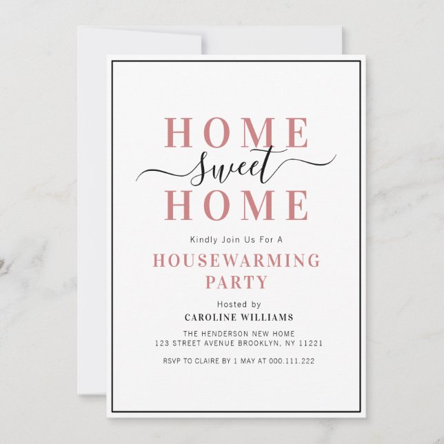 elegant frame housewarming party invitation (Front)