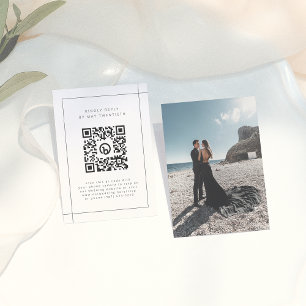 Elegant Frame Modern Photo QR Code Wedding RSVP Enclosure Card