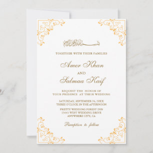 Elegant frame muslim wedding Invitations