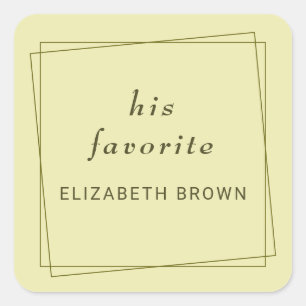 Elegant Frame on Celestial Yellow Monogram Wedding Square Sticker