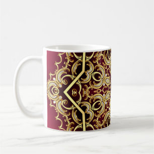 Elegant frame: pearl and gold. coffee mug