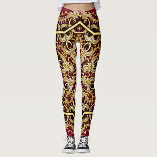 Elegant frame: pearl and gold. leggings