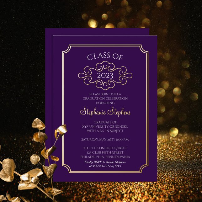 Elegant Frame Purple College Graduation Party (Creator Uploaded)