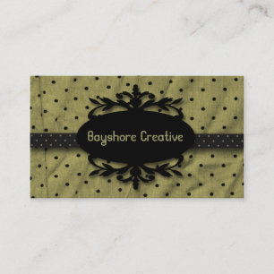 Elegant Frame Sage Black Business Card