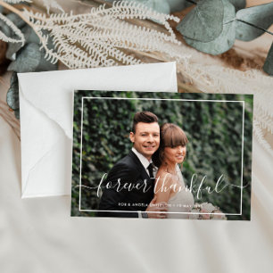 elegant frame wedding photo thank you card