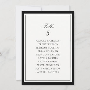 Elegant Frame Wedding Table Seating Chart Card