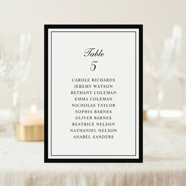 Elegant Frame Wedding Table Seating Chart Card (Creator Uploaded)
