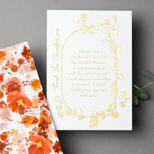 Elegant Frame Wreath Floral TWO Thank You Gold